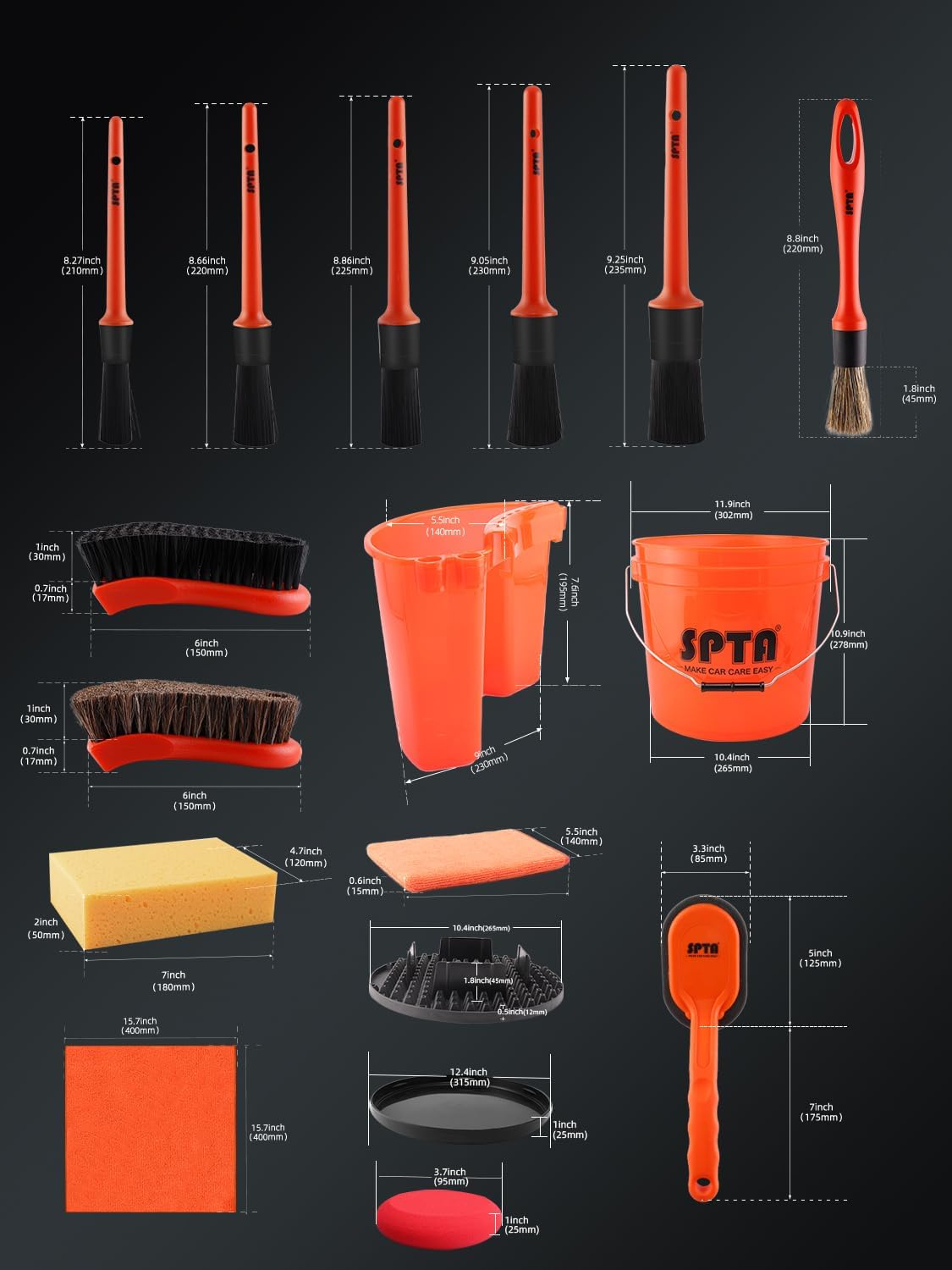 SPTA Ensemble de lavage de voi - Interior Detailing Kit avis et prix